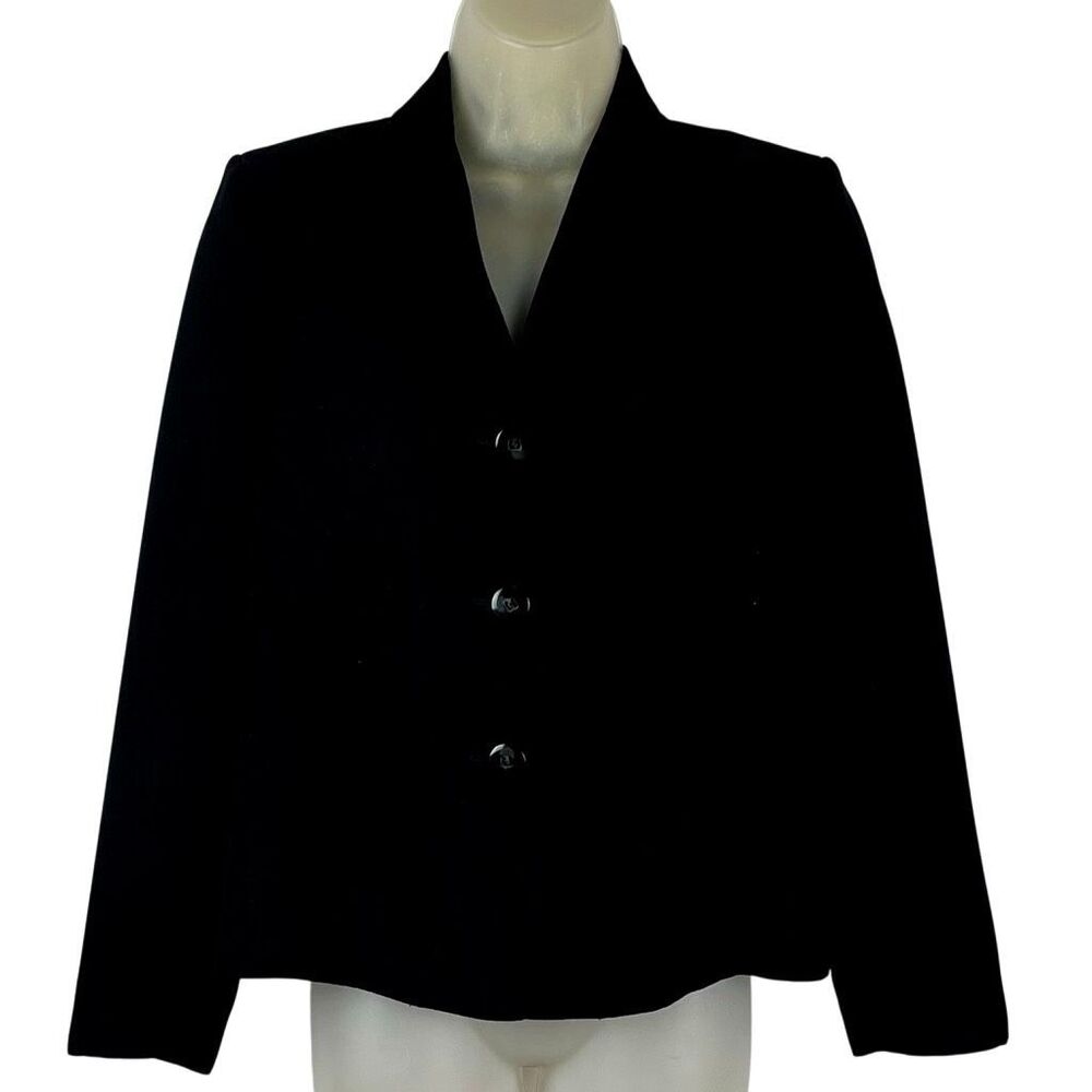 Karen Scott Black 3-Button Blazer4 Petite